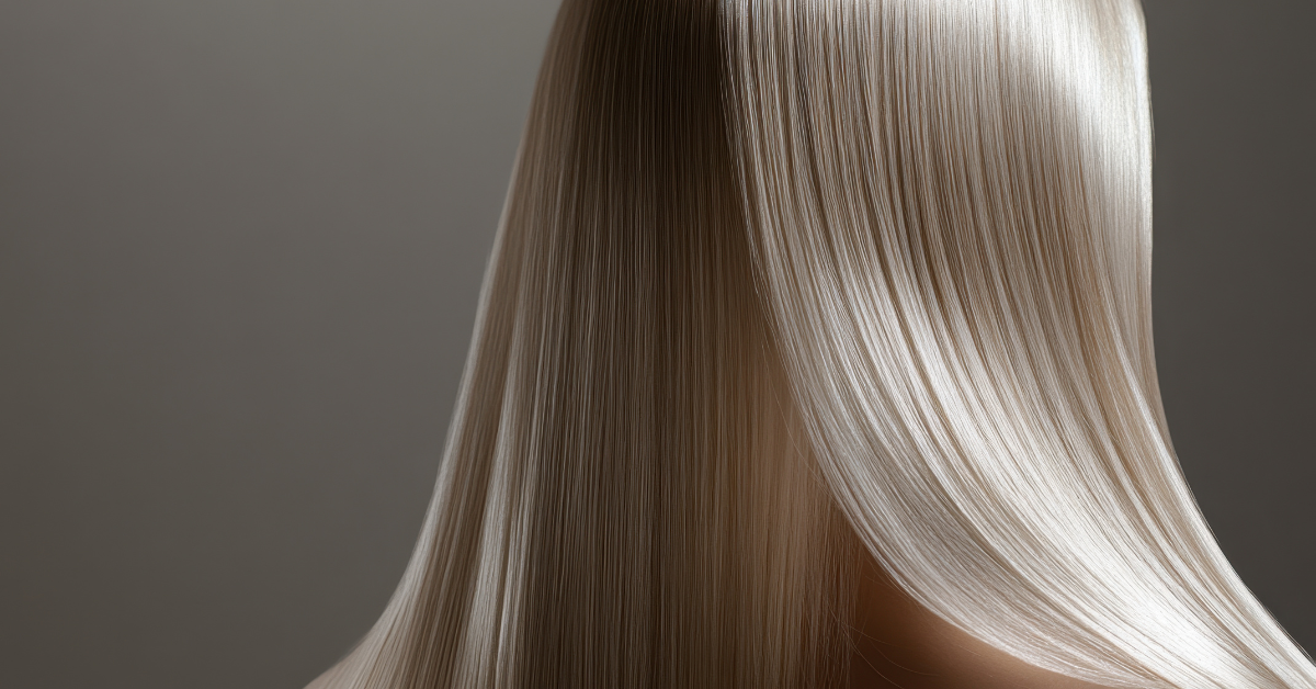 Cheveux lisses après traitement à la kératine